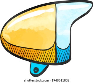 Bicycle head lamp icon in color drawing. Cycling road sport night ride light