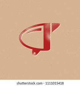 Bicycle head lamp icon in halftone style. Grunge background vector illustration.