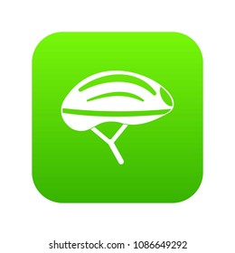 Bicycle helmet icon digital green for any design isolated on white vector illustration