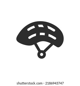 Bicycle helmet icon. Monochrome black and white symbol. Vector illustration