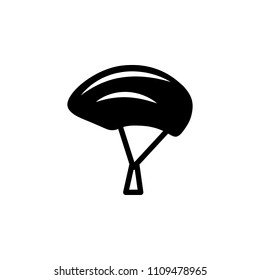 Bicycle helmet icon in simple style. Black bicycle helmet isolated vector icon on white background