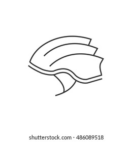 Bicycle helmet icon in thin outline style. Sport cycling protection safety head