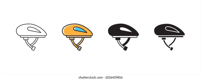 bicycle helmet icon vector set. bicycle head helm protector ware vector illustration