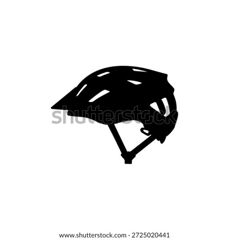 Bicycle helmet isolated silhouette vector flat illustration design.