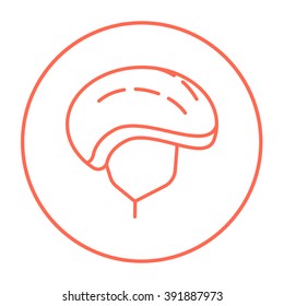 Bicycle helmet line icon.