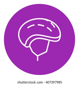 Bicycle helmet line icon.