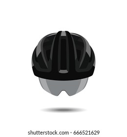 Bicycle helmet on a white background. Sports cyclist protection in a realistic style. Vector illustration