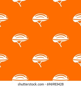 Bicycle helmet pattern repeat seamless in orange color for any design. Vector geometric illustration