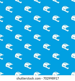 Bicycle helmet pattern repeat seamless in blue color for any design. Vector geometric illustration