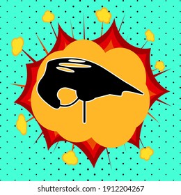Bicycle helmet sign, pop art explosion, vector illustration for design