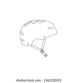 Bicycle helmet. simple flat vector icon illustration. outline line symbol - editable stroke