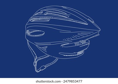 Bicycle helmet, sportwear vector illustration