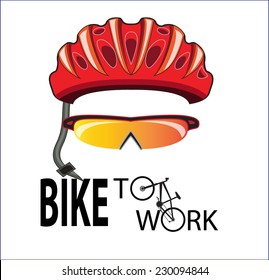 bicycle helmet and sun glasses bike to work