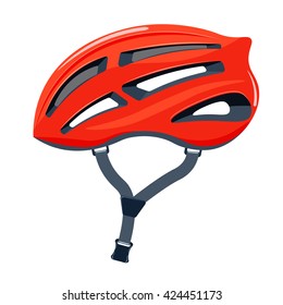 Bicycle Helmet Vector Illustration. Bike Helmet Isolated On A White Background