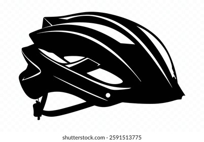 Bicycle Helmet Vector Silhouette, Cycle Helmet Black Silhouette Clipart