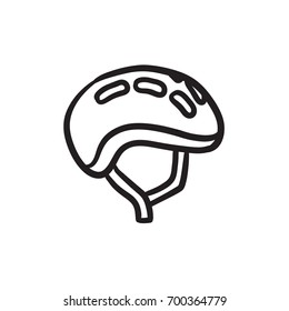 Bicycle helmet vector sketch icon isolated on background. Hand drawn Bicycle helmet icon. Bicycle helmet sketch icon for infographic, website or app.
