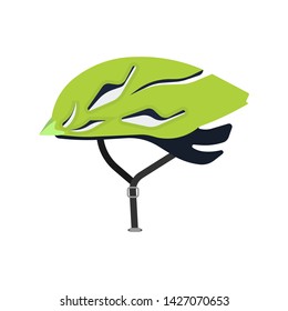Bicycle helmet vector sport flat icon cycle. Bike safety activity head race protection. Crash hat person equipment transport