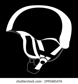Bicycle helmet white on black background