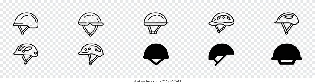 icono de cascos de bicicleta, iconos de ciclismo. Casco de icono simple. icono del casco de bicicleta, icono de la línea del casco de bicicleta.  casco ciclista.