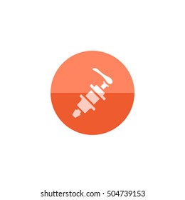 Bicycle hub icon in flat color circle style. Transportation sport spare parts wheel