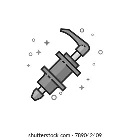 Bicycle hub icon in flat outlined grayscale style. Vector illustration.