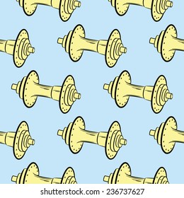 Bicycle hub pattern. Hand drawn.