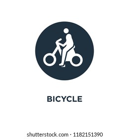 Bicycle icon. Black filled vector illustration. Bicycle symbol on white background. Can be used in web and mobile.