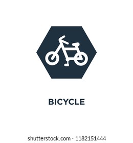 Bicycle icon. Black filled vector illustration. Bicycle symbol on white background. Can be used in web and mobile.