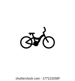 Bicycle icon in black flat glyph, filled style isolated on white background