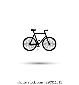 Bicycle icon - black vector illustration