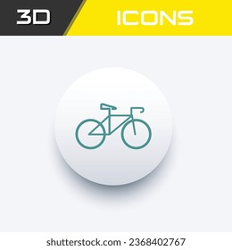 Bicycle icon, business 3D icon editable file