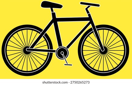 bicycle icon, also called a pedal cycle, bike, push-bike or cycle. vector illustration silhouette