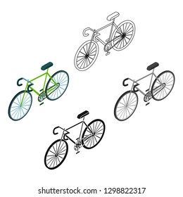 Bicycle icon in cartoon style isolated on white background. Transportation symbol stock vector illustration.