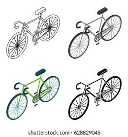 Bicycle icon in cartoon style isolated on white background. Transportation symbol stock vector illustration.