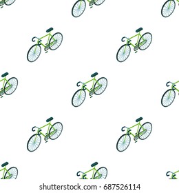 Bicycle icon in cartoon style isolated on white background. Transportation symbol stock vector illustration.