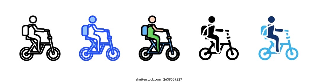 Bicycle Icon Collection With Multiple Styles