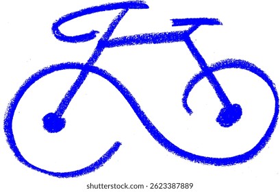 Ícone de bicicleta giz de giz de cera de giz vetor de desenho