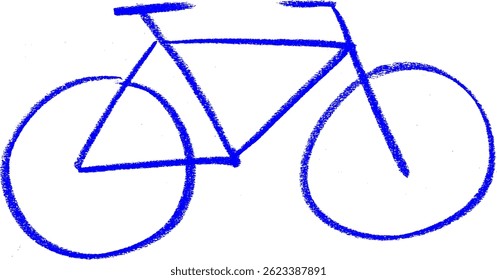 Bicycle Icon Crayon Chalk Drawing Vector