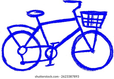Ícone de bicicleta giz de giz de cera de giz vetor de desenho