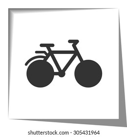 Bicycle icon with cut out shadow effect
