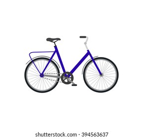 Bicycle icon design flat isolated. Bike and bycicle, cycling race sport. Mountain bicycle, travel bicycle vector illustration