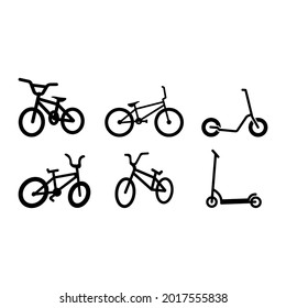 Bicycle icon design set bundle template isolated