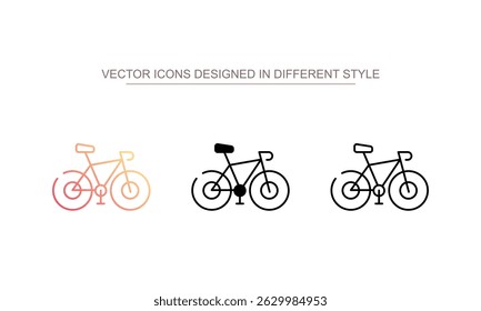 Design de ícone de bicicleta com ilustração de estoque de fundo branco