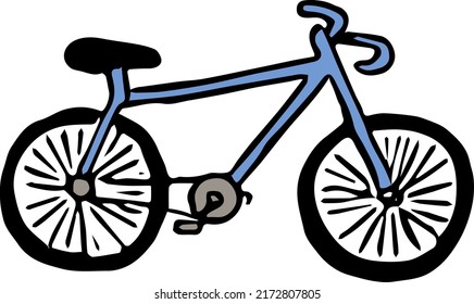 bicycle icon. Doodle vector illustration with bicycle