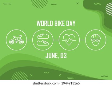 Bicycle icon and elements design. Easy to edit with vector file. Can use for your creative content. Especially about bicycle day campaign in this june.