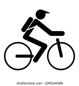 Bicycle icon, flat design style, bike vector illustration