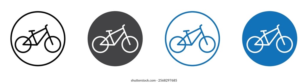 Bicycle icon flat editable icon mark set.