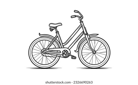 Bicycle icon. Flat illustration in black color on white background. Vector illustration