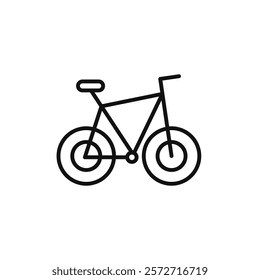 Bicycle icon flat line symbol set.