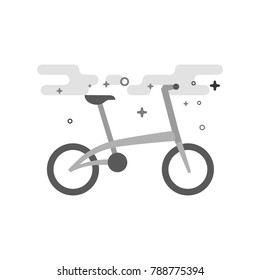 Bicycle icon in flat outlined grayscale style. Vector illustration.